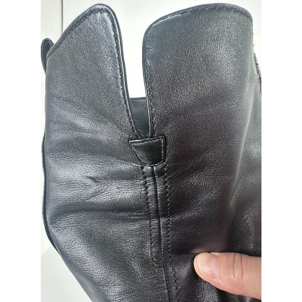 ⭐️ Chanel Black Leather Cap Toe Over The Knee Boots Sz 37 / 7 - Picture 9 of 16